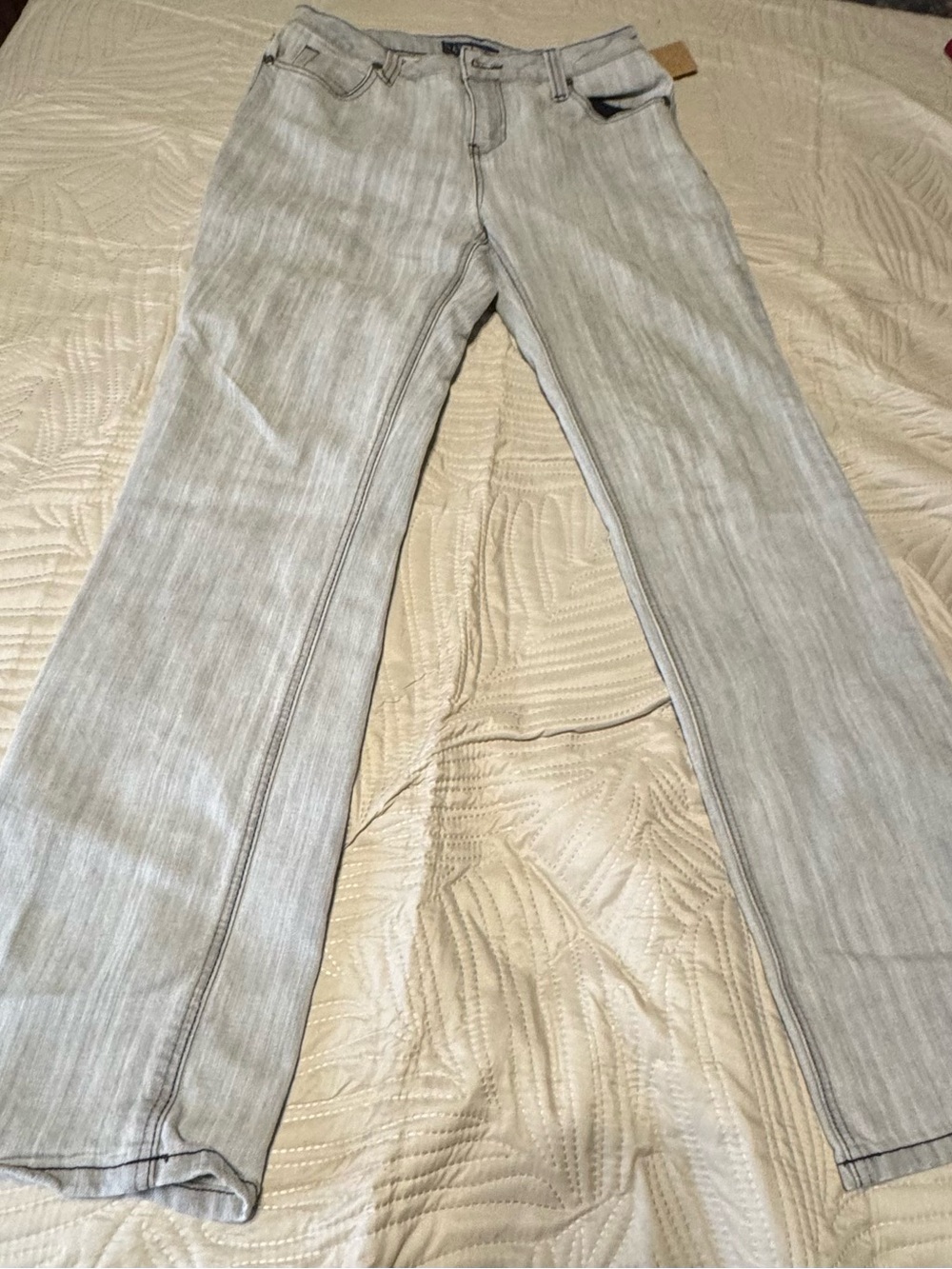 Baccini Light Gray Flared Wide-Leg Jeans women’s